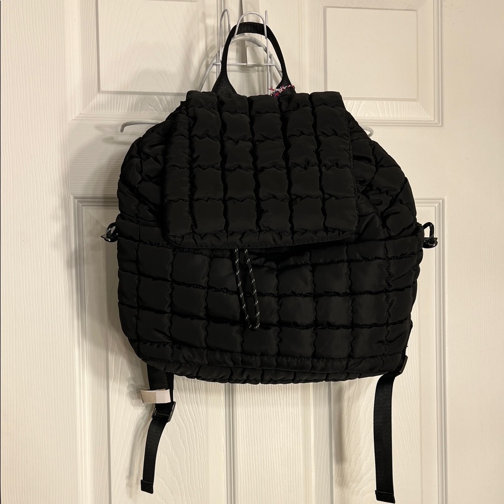 Stylish Black Quilted Backpack